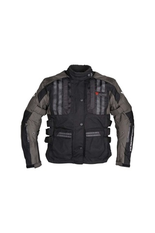 Venom Motosiklet Montu Tourex 4 Mevsim Ce Sertifikalı Long Touring Motorcu Mont Siyah-gri