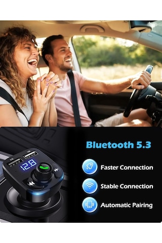 Çakmaklık Girişli X8 Bluetooth Araç Kiti Şarj Cihazı Araç Fm Transmitter Usb Mp3 Sd Kart Müzik Çalar