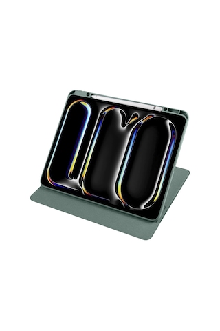 Apple Uyumlu iPad Pro 12.9 3./4./5./6. Nesil Kılıf Termik Kalem Bölmeli Dönebilen Standlı Kılıf 2018-2022