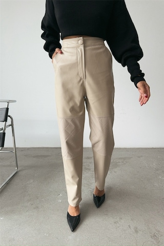 Gülsüm Aydın Deri Pantolon Diz Parçalı - Taş Altın