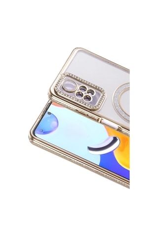 Xiaomi Redmi Note 12 Pro 4g Joke Simli Magneticsafe Kılıf Gold