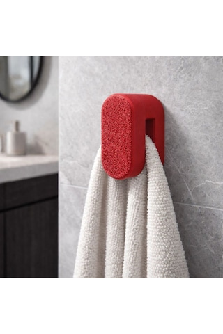Studio 4'lü Havlu Tutucu Klips Seti - Pratik Havlu Asacağı Banyo Mutfak Düzenleyici Kırmızı