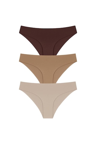 Cottonhill Lazer Kesim Kadın Bikini Külot 3'lü Paket-2 Çok Renkli 3