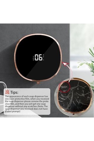 White-smart Sabunluk 280ml Fotoselli Hareket Sensörü Yıkama El Cihazı 1200mah Duvara Monte Sıvı Sabunluk