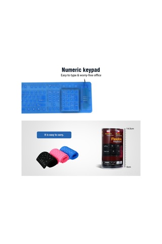 Geeksen Su Geçirmez 108 Tuşlu Usb Silikon Katlanabilir Klavye - Sessiz Ve Taşınabilir