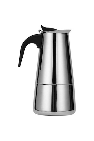 Fastbuy Taşınabilir Paslanmaz Çelik Moka Kahve Makinesi - 100ml Kapasiteli Konsantre Kahve Demleme Cihazı Gümüş Gümüş