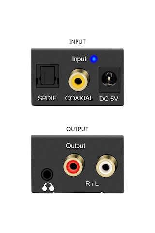 3.5 MM Dijital Analog Ses Dönüştürücü Optik Fiber Toslink Koaksiy