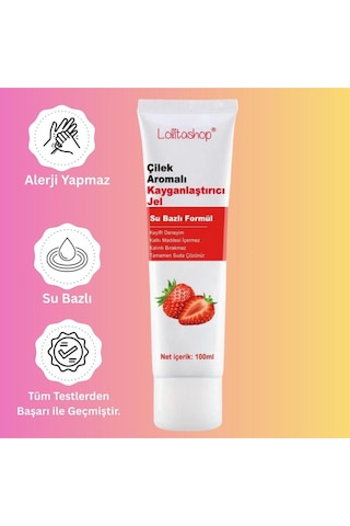 2'li Fırsat Paketi Çilek Aromalı Su Bazlı 200 Ml Yenilebilir Kayganlaştırıcı Jel Seti