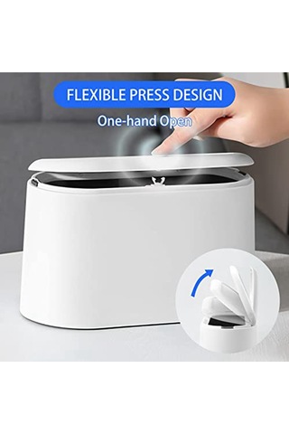 Pazly--açılır Kapaklı Masaüstü Çöp Kovası, Mini Çöp Kovası, Kompakt Tasarım Mini Kozmetik Kovası, Plastik Masa Üstü Çöp Kovası