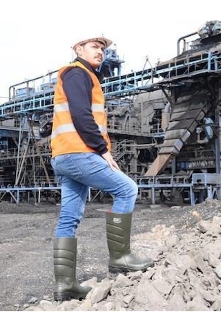 Pollyboot Vega 40 Numara Çelik Blu Çizme Poliüratan