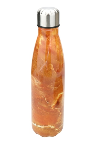 Shineyee Stok Gümüşi Su İçme Kuşağı 500ml, 24 Saat Soğuk/12 Saat Sıcak Saklama, Doğa Desenli, Spor Ve Dışarıda Kullanıma Uygun, Agate Sarısı