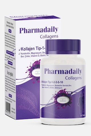 Pharmadaily Tip 1-2-3-5-10 Kolajen Takviye Edici Gıda 30 Tablet