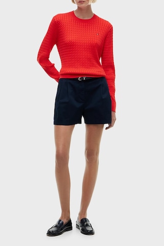 Tommy Hilfiger % 100 Pamuk Regular Fit Bisiklet Yaka Örgü Kazak Kadın Kazak Ww0ww44993 Xnf Kırmızı