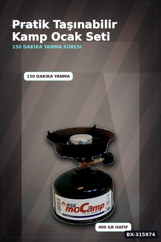 Kamp Ocağı Taşınabilir 600 Derece Isıya Dayanıklı Fırın Boyalı Paslanmaz Tekli Bx-315974 Çok Renkli