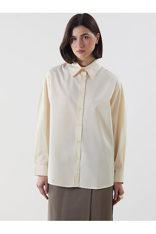 Lcw Modest Bej Poplin Kadın Gömlek Tunik