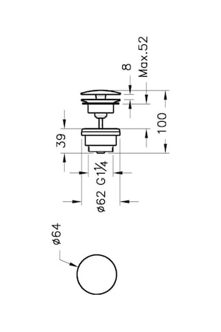 VitrA Lavabo Yuvarlak Süzgeci Universal A45149