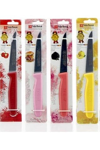 Sürbisa 4 Adet Renkli 61004 Sebze Bıçağı Boy 9.5 cm