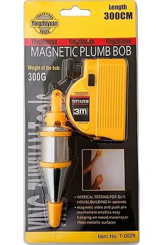 Elmpaly 1 Adet Manyetik Çekül 3 Metre İpliği İle Mimarlar İnşaat Ustaları İçin