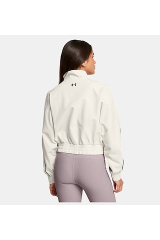 Kadın Ua Unstoppable Crop Ceket 1386479-110 Summit White Black Beyaz - Siyah