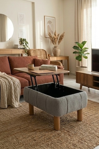 Ester Sandıklı Mekanizmalı Orta Sehpa/bench, Gri