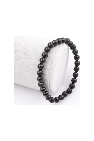 Shungite Doğal Taş Bileklik 6 mm Küre Kesim Çok Renkli