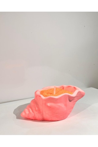 Oyster Candle- El Yapımı Mum Pembe-turuncu