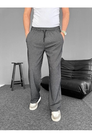 Vexor Su Yolu Çizgili Cepli Pantalon - Siyah