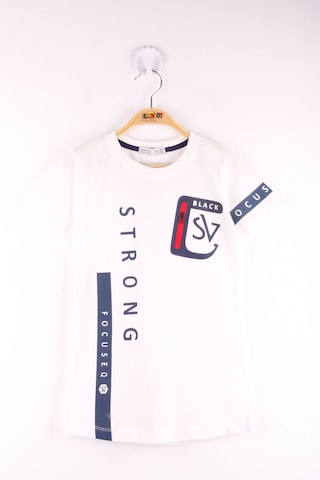 Toontoy Kids Toontoy Erkek Çocuk T-shirt Strong Baskılı Ekru