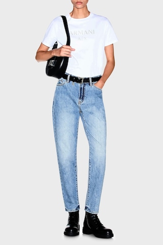 Armani Exchange %100 Pamuk Rahat Kalıp Yüksek Bel Jeans Kadın Kot Pantolon Xw000073 Af21360 Mb003 Açık Mavi