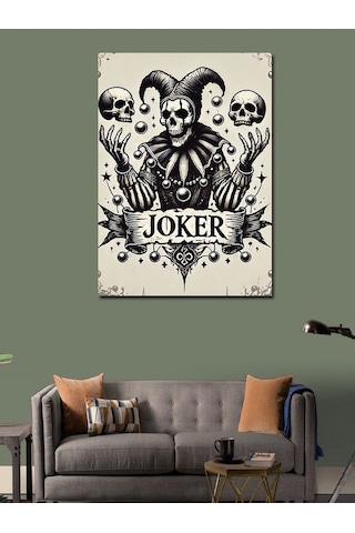 Kanvas Tablo Kara Joker Çizimi 70cmx100cm