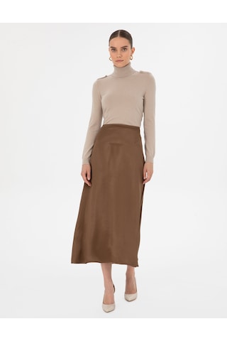 Pierre Cardin Kadın Koyu Kahverengi Etek Dokuma 50318241-vr084 Koyu Kahverengi