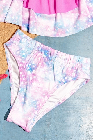 Beniizle Desenli Kız Çocuk Bikini Takım Açıkmavi