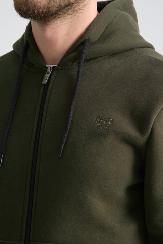 Shooter Sportswear Shooter Erkek Kışlık Eşofman Takımı Luxe Regular Kapüşonlu Haki