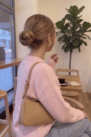 Genıus Store Kadın Kazak Pembe Kalın Dokulu Kışlık Bisiklet Yaka Triko Kazak Kazak-kadın