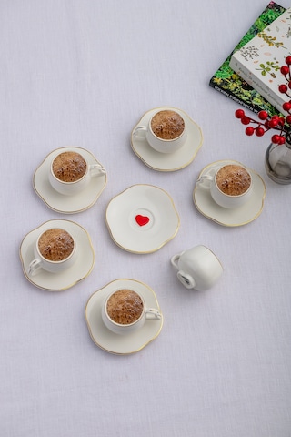 Emsan Kalpten Kalbe 6 Kişilik Kahve Fincan Takımı 90 Ml