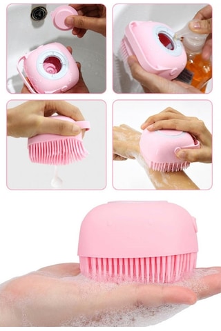 Tilbe Home Hazneli Şampuan Banyo Duş Kesesi Pembe