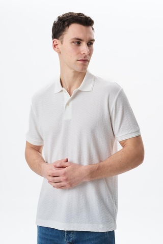 AR-MA Arma Erkek Basic Regular Fit Jakarlı Süprem Polo Yaka Tişört Y29374356402 Beyaz