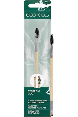 Ecotools Kaş Ve Kirpik Fırçası İki Uçlu, Kaşları Şekillendirme Ve Doldurma, Pudra Ve Krem İçin Çok Amaçlı Kullanım, Çift Uçlu Makaralı Ve Açılı Kaş Ve Kirpik Fırçası
