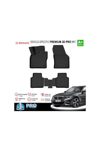 Paspasları, Bmw 3 Serisi F31 Station Wagon 2012-2019 3d Lazer Ölçülü Kokusuz Kaymaz Önvearka