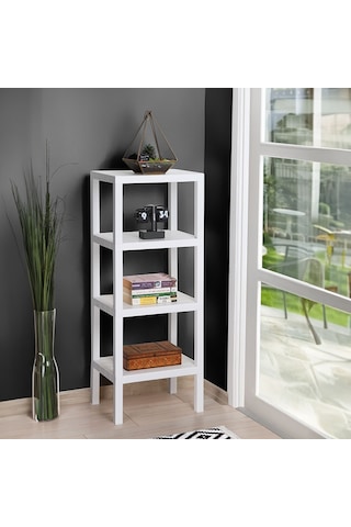 Mithra Life 4 Katlı Plastik Beyaz Banyo Mutfak Rafı Mıt1049 Beyaz