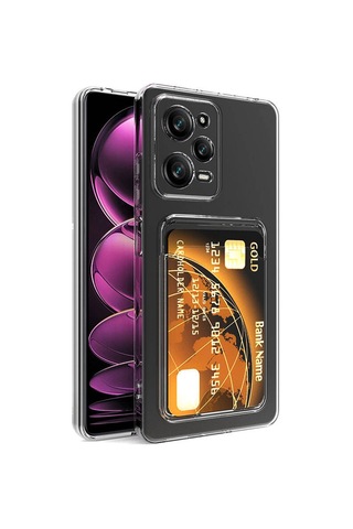 Redmi Note 12 Pro 5g Kılıf Kartlıklı Şeffaf Setra Clear Silikon Kapak - Renk Renksiz Renksiz