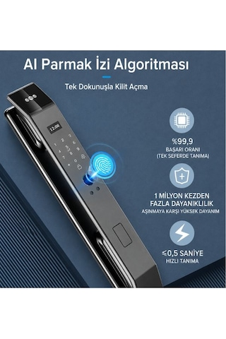 3d Yüz Tanıma Özellikli Akıllı Kapı Kilidi Tuya Wifi Uyumlu, Güvenlik Alarmı