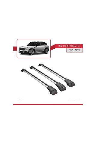 Mini Countryman F60 2017-2023 Arası İle Uyumlu Ace-1 Ara Atkı Tavan Barı Gri 3 Adet Bar
