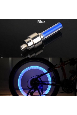 Dianziye Dış Etkinlikler İçin 4'lü Mavi Jant Feneri, Hafif Ve Dayanıklı Bisiklet Valf Lambası