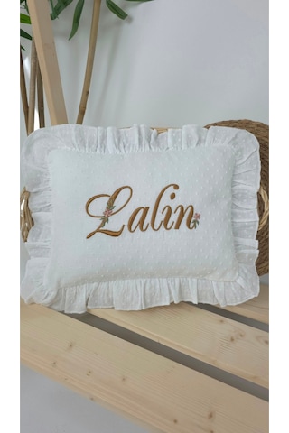 Gros Shop Müslin Yeni Doğan 4katlı Organik %100pamuk Kişiye Özgü Nakışlı Hastane Çıkış Seti-papatya Model1 Beyaz-2