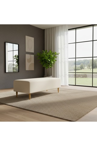 Smarto Relax Puf Babyface Ayaklı Puf 100 40 45 Cm Düz Tasarım Ekru