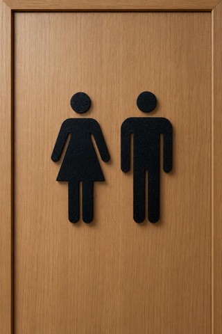 Tuvalet Kapı İşareti Kadın Erkek Figürü Siyah Wc Tabelası Dekoratif Kapı Aksesuarı Siyah