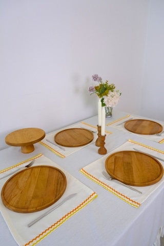 Yakacihome 4'lü Ziggy Duck Keten Yıkanabilir Leke Tutmaz Biyeli Supla Amerikan Servis 35x50 Cm Krem