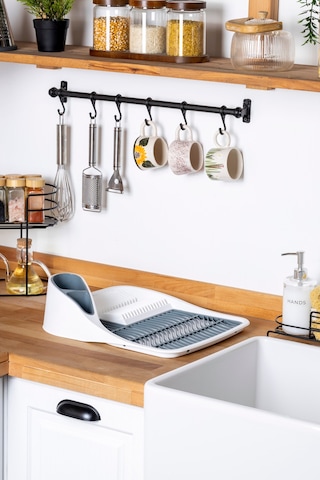 Tezgah Üstü Bulaşık Kurutmalığı - Beyaz Beyaz