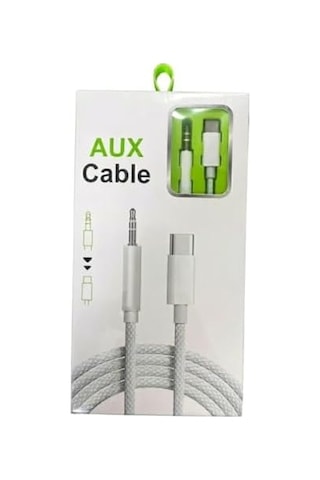 Type-c Aux Örgülü Kablo 1m Beyaz Yk-ax805